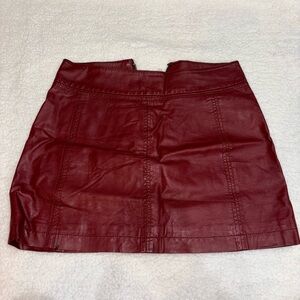 Free People Deep Red Mini Skirt